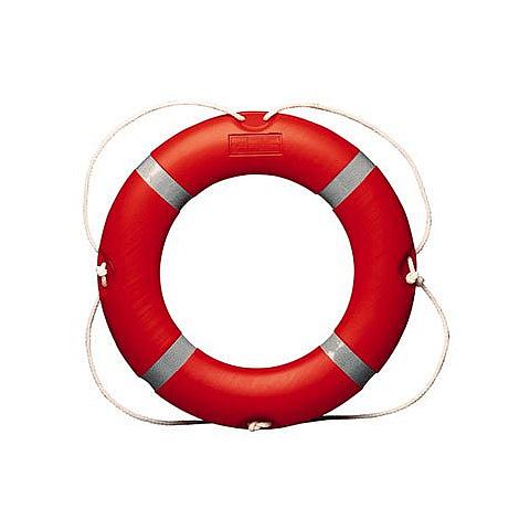 SG05711 Lifebuoys, 2.5 and 4 kgs Inherent buoyant lifebuoy for use on board of vessels or offshore installations. Durable synthetic material, reflective striping and grab line.